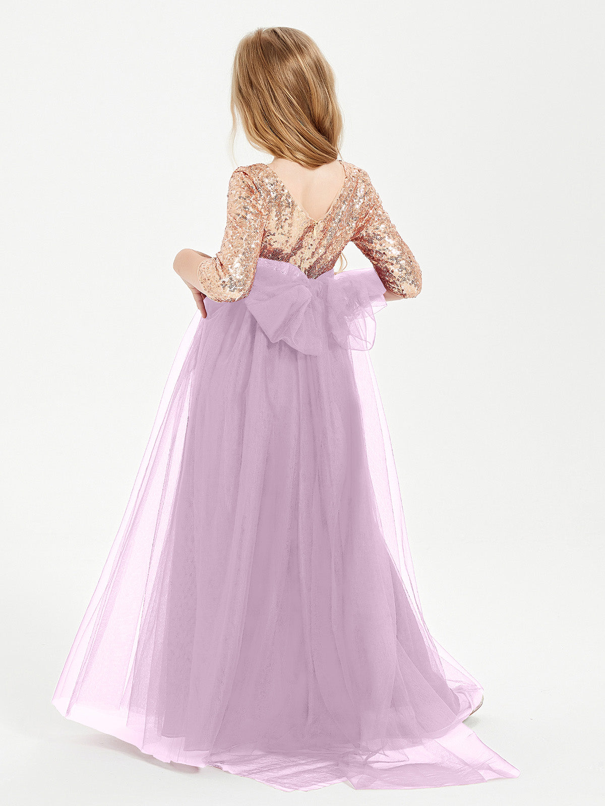 Sparkling Sequined Junior Bridesmaids Gown Wisteria
